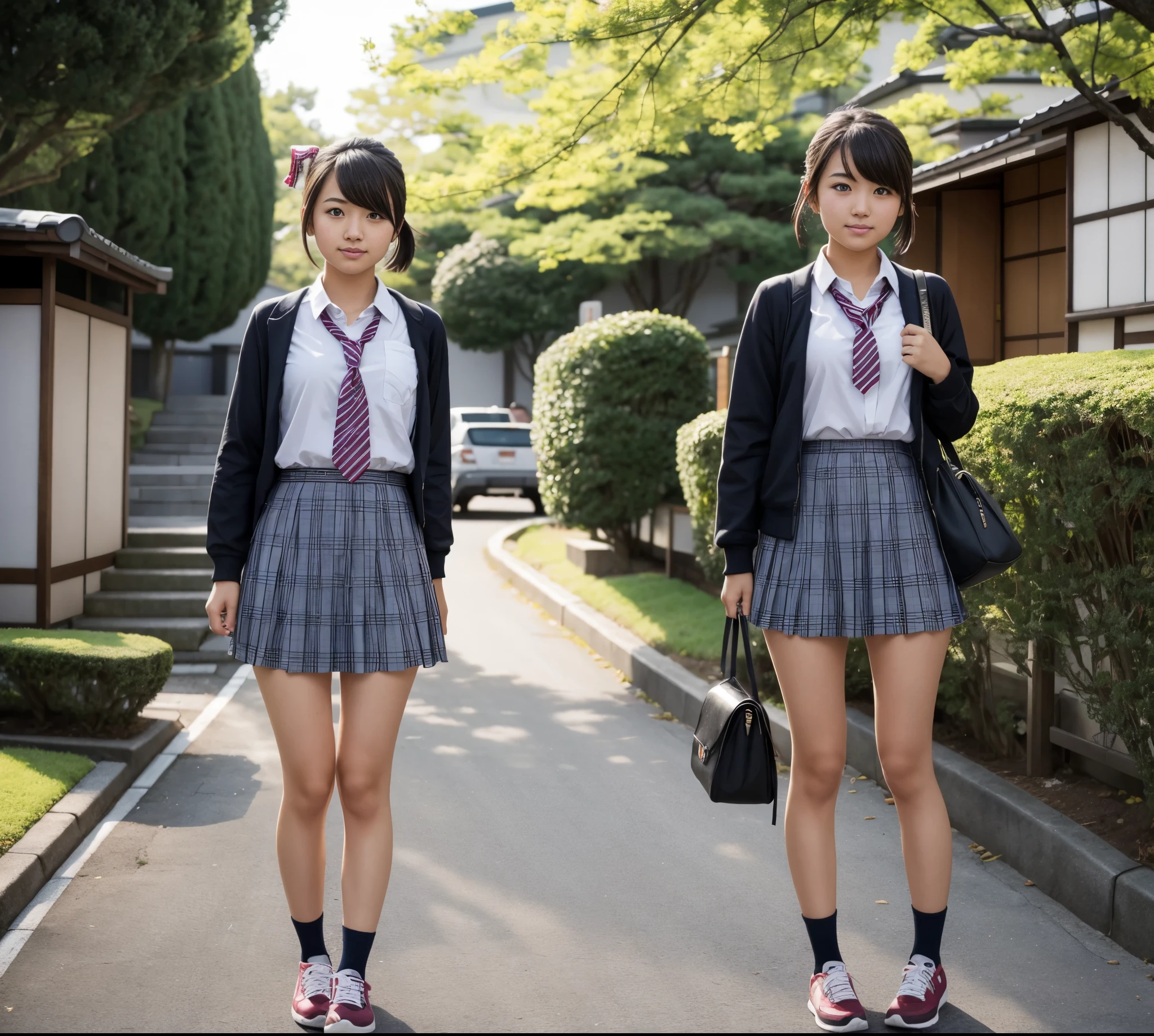 High school girl full body shot Japanese shortcut