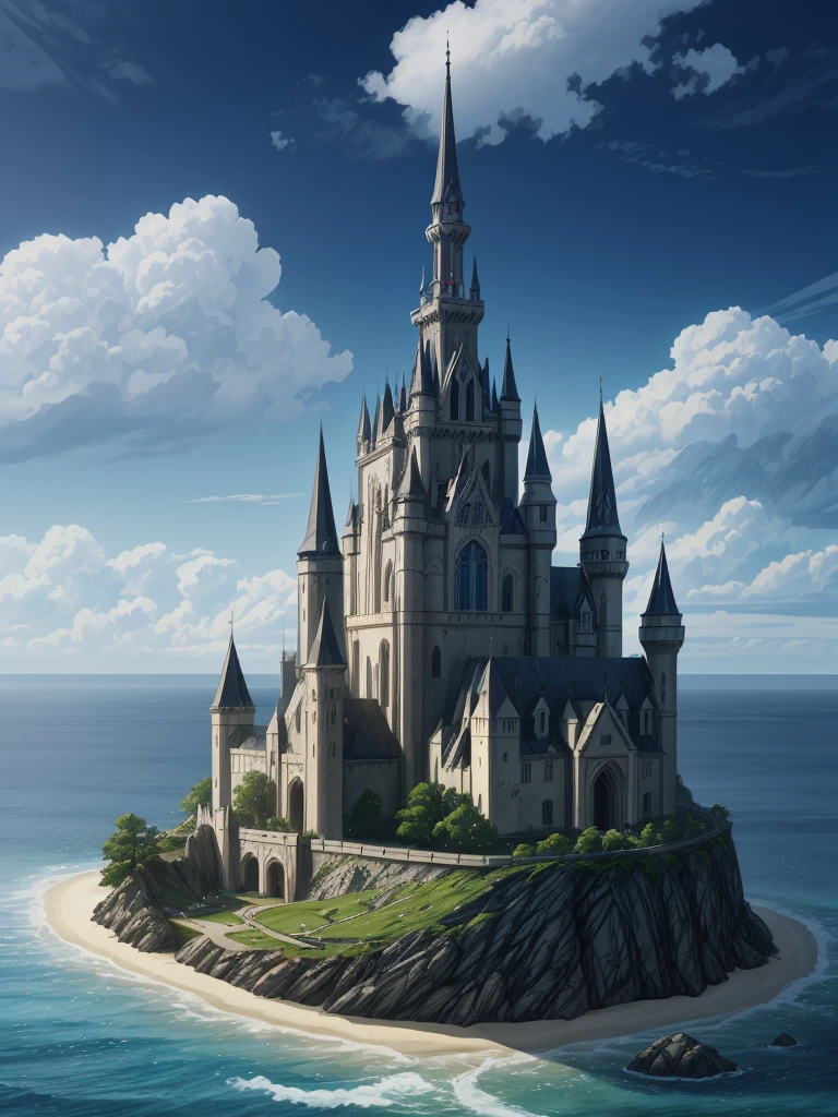 (((masterpiece、Highest image quality、highest quality、highly detailed unity 8kwallpaper)))、fantasy、Abandoned castle on a lonely island、tower
