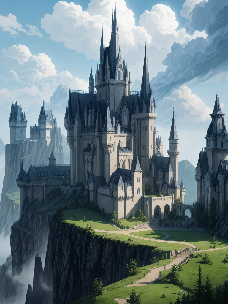 (((masterpiece、Highest image quality、highest quality、highly detailed unity 8kwallpaper)))、((fantasy))、A castle on a lonely island、tower