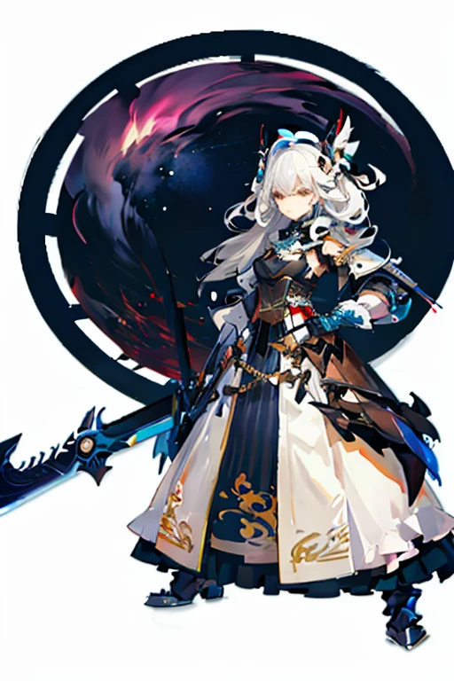 Pixel art close-up of a woman holding a sword, from Ark Night, Ark Night, kirokaze pixel art, Light black armor, Armor girl, gear aurora, shadow poetry style, White-haired God, Genshin, But the armor hid her face, Black, Priest, white armor, Bravely Default to Inspiration, intricate white armor