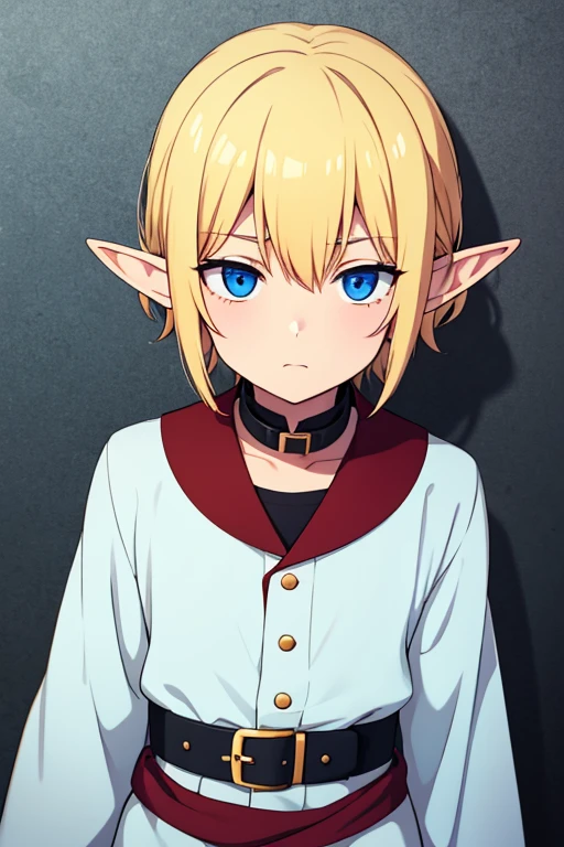 elf boy, blond, Blue eyes, With collar