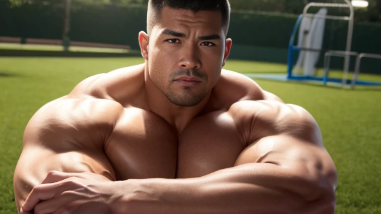 Fully nude,(avert your eyes:1.2), (Sexy look:1.2), (Embrace each other:1.2), (rugby uniform:1.2), (On the playground:1.2), Japanese men, Masculine face, (Round face:1.2), (single eyelid:1.2), (Crew Cut:1.2), Very large and strong body, Bulky body, Muscular, (Raised muscles:1.2), (Very large pectoral muscles:1.2), (Muscularの腕:1.2), Muscularの腹筋, Muscularの脚, Muscularの背中, Light oily skin, (Realistic:1.2), Vision