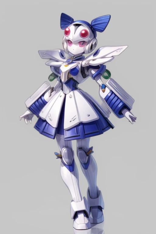 no mouth、Solo、female medabot  simple background, sailor body