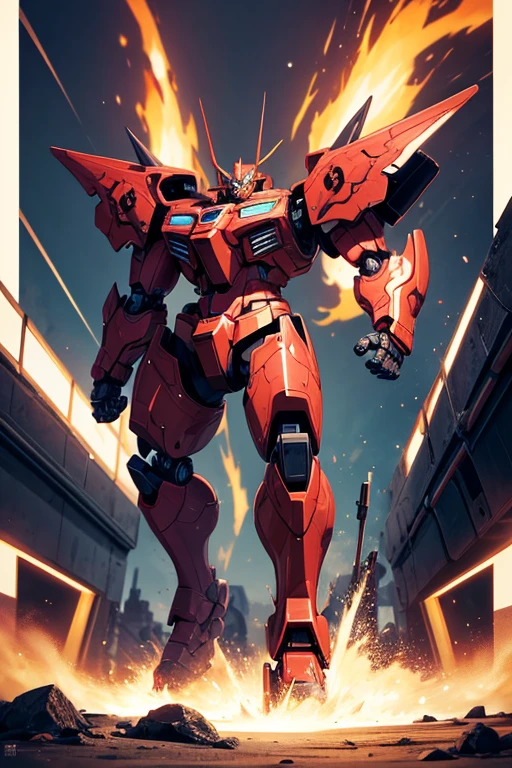 (best quality,4k,8k,highres,masterpiece:1.2),ultra-detailed,(realistic,photorealistic,photo-realistic:1.37),a close-up of a toy robot in red and black attire,mecha action character,invincible iron giant,Gurren Lagann,Gundam,full-body mecha suit,black mecha,Barbatos Mobile Suit,a frontal view of the whole body,gigantic mecha robot,huge and highly detailed,anime action character