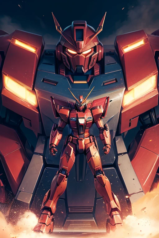 (a toy robot wearing a red and black outfit, close-up shot), (action figure, mech, invincible iron giant, Gurongragan, Gurren Lagann, GAT-X105 Strike Gundam, full-body mech suit, black armor, Gundam robot, Gundam model, Barbados from Mobile Suit Gundam: Iron-Blooded Orphans, full-frontal shot), (giant mechanized robot, super-sized and highly detailed, anime action figure). 

(best quality, 4k, high-res, masterpiece:1.2), ultra-detailed, realistic:1.37, HDR, studio lighting, ultra-fine painting, sharp focus, vivid colors, dynamic posing, metallic texture, vibrant and contrasting palette, dramatic lighting with shadows and highlights, epic battle scene background. 

(portraits, mecha, sci-fi, anime, concept art) 

(black, red, silver, metallic, shiny, vibrant) 

(dramatic lighting, bright spotlights, dynamic light and shadow effects, glowing energy beams)