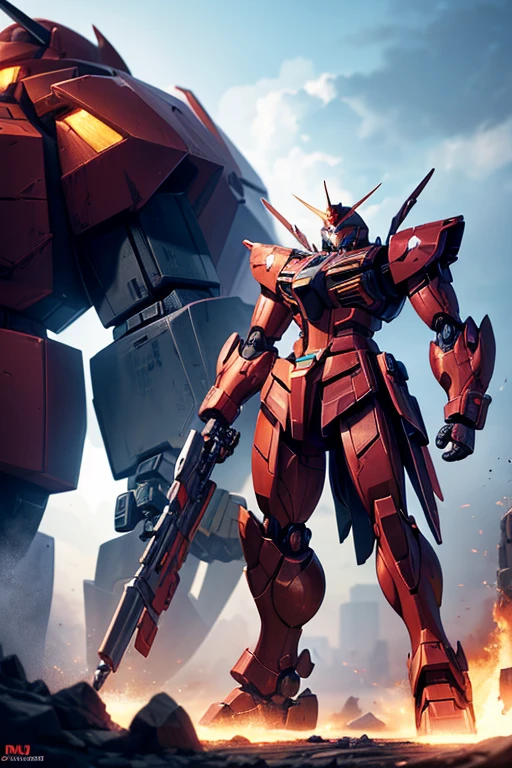 (a toy robot wearing a red and black outfit, close-up shot), (action figure, mech, invincible iron giant, Gurongragan, Gurren Lagann, GAT-X105 Strike Gundam, full-body mech suit, black armor, Gundam robot, Gundam model, Barbados from Mobile Suit Gundam: Iron-Blooded Orphans, full-frontal shot), (giant mechanized robot, super-sized and highly detailed, anime action figure). 

(best quality, 4k, high-res, masterpiece:1.2), ultra-detailed, realistic:1.37, HDR, studio lighting, ultra-fine painting, sharp focus, vivid colors, dynamic posing, metallic texture, vibrant and contrasting palette, dramatic lighting with shadows and highlights, epic battle scene background. 

(portraits, mecha, sci-fi, anime, concept art) 

(black, red, silver, metallic, shiny, vibrant) 

(dramatic lighting, bright spotlights, dynamic light and shadow effects, glowing energy beams)