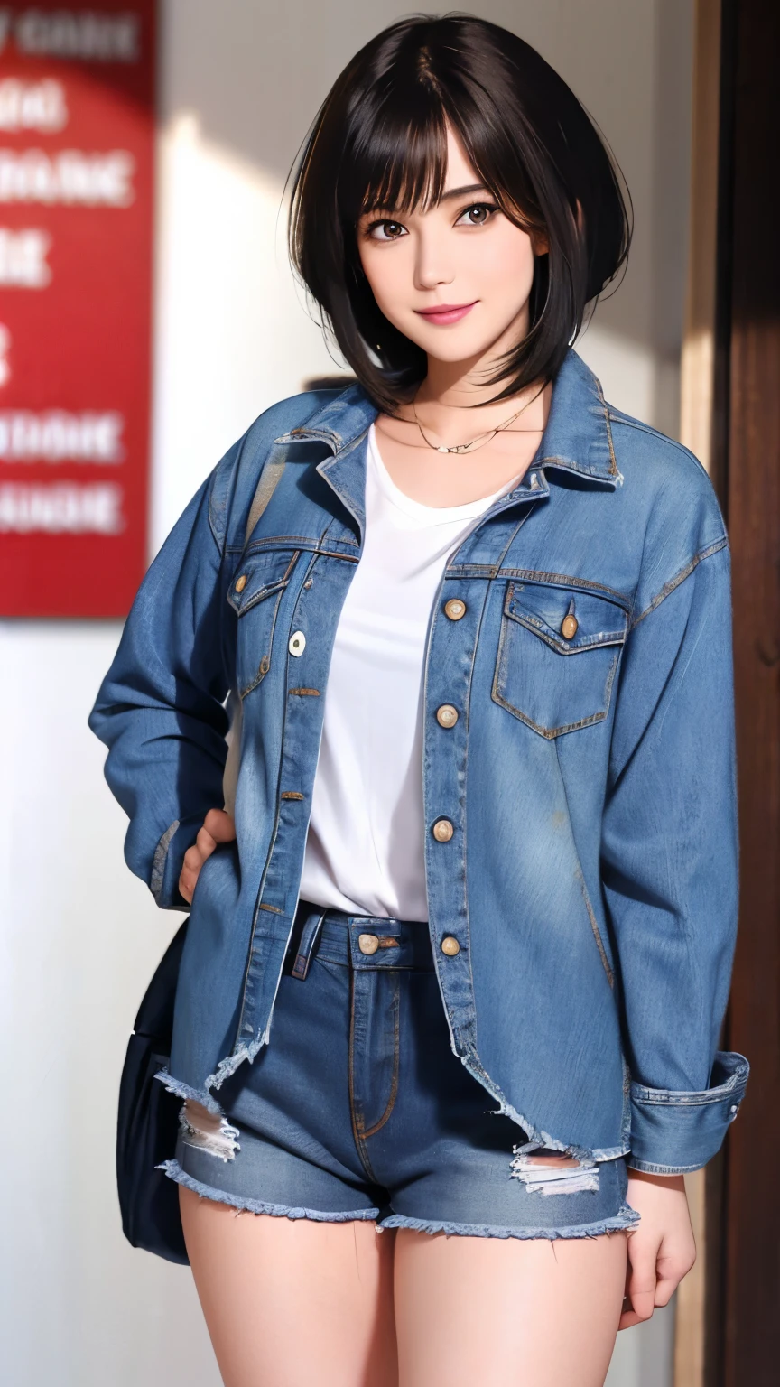 150
(20 year old woman,jeans), (Super realistic), (high resolution), ((beautiful hairstyle 46)), ((short hair:1.46)), (gentle smile), (brest:1.1), (lipstick)