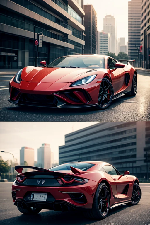 Close-up of a red sports car on a city street, 3DUltra-realistic rendering, Ultra-realistic rendering, Ultra-realistic octane rendering, Hyperrealistic 3D rendering, Photo-realistic Octane rendering, hyper realistic rendering, Rendering of futuristic supercar, Photorealistic Octane Rendering, actual. Render by Octane, Octane Render-n 9, Hyperrealistic octane rendering, Created in Octane Render