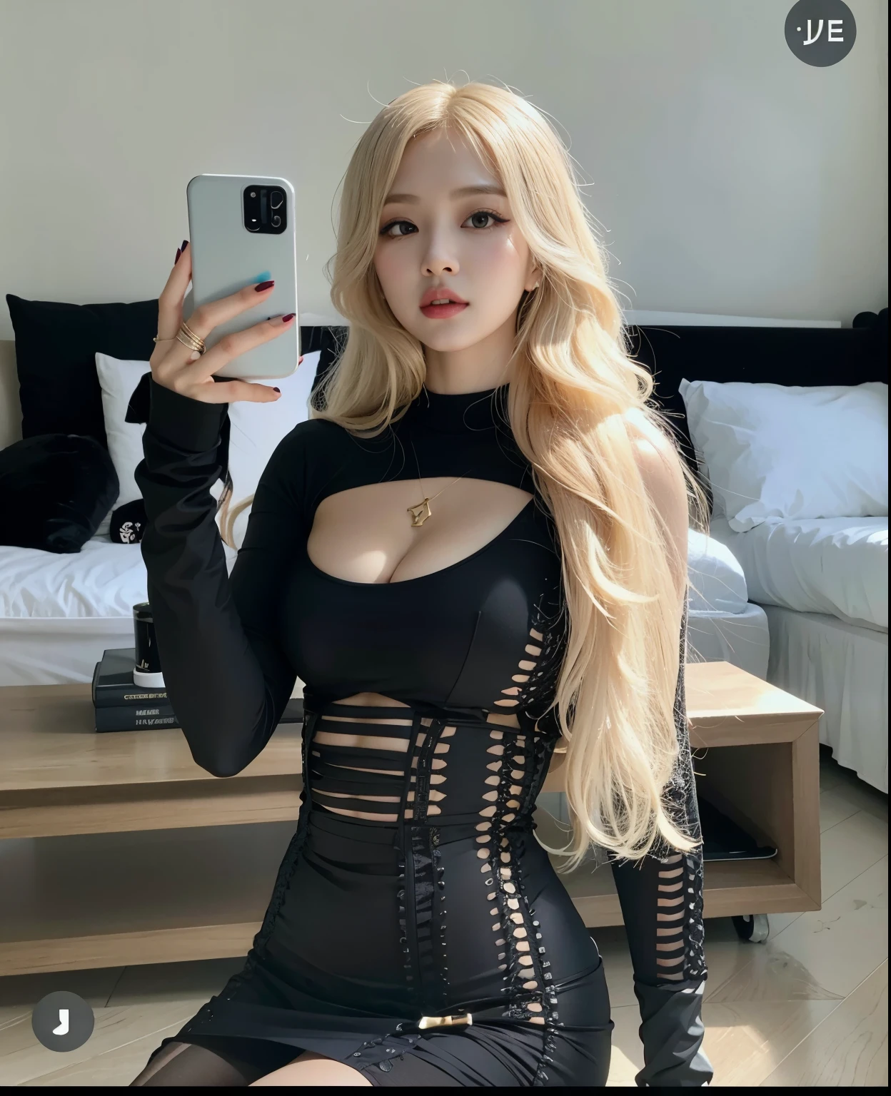 Mulher loira em lingerie branca posando em um espelho, Parque Roseanne do Blackpink, Heonhwa Choe, coreana jovem bonita, TaeJune Kim, com longos cabelos loiros, coreana jovem bonita, com longos cabelos brancos, Mulher sul-coreana bonita, coreana, Jinyoung Canela, Ana Takamaki, Jaeyeon Nam, com longos cabelos brancos, em linho