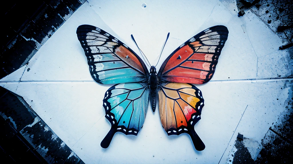 An abstract butterfly representing social interaction, symbolizing being sociable and friendly, no human being