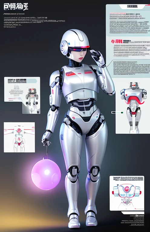 Female RoboCop、Glamour、Machine body、Electronic Brain、emotionless robot、Internal diagram、Design drawings