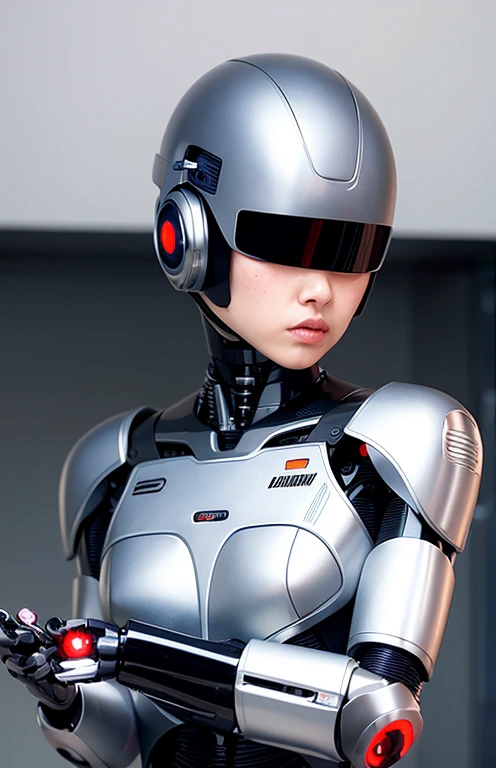 there is a robot that is standing in a room, beutiful white girl cyborg, beutiful girl cyborg, cyborg - girl, perfect android girl, female robot, sci-fi android female, portrait of a female android, an image of a beautiful cyborg, cyborg girl, gynoid cyborg body, beautiful female android, retrofuturistic female android, cute cyborg girl