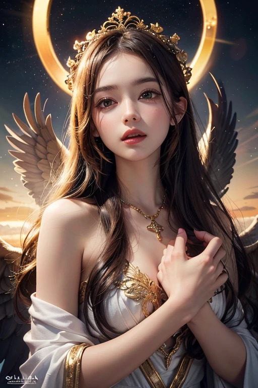 God the alpha omega , elshaday, almighty the infinity ♾. With all his angels looking from heavens sky to earth sadly.