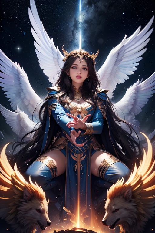 God the alpha omega , elshaday, almighty the infinity ♾. With all his angels looking from heavens sky to earth sadly.