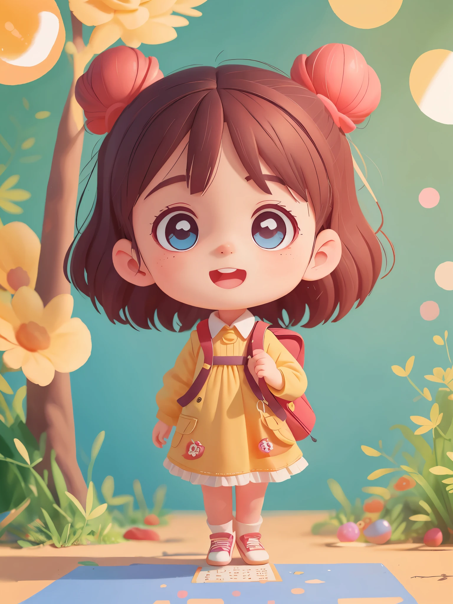 1 girl, preschool,从Bus里向窗外看,Bus,school bus, (masterpiece: 1.2) (actual: 1.2) (Bokeh) (best quality) (delicate skin: 1.3) (intricate details) (8k) (delicate eyes) (sharp focus), (happy)