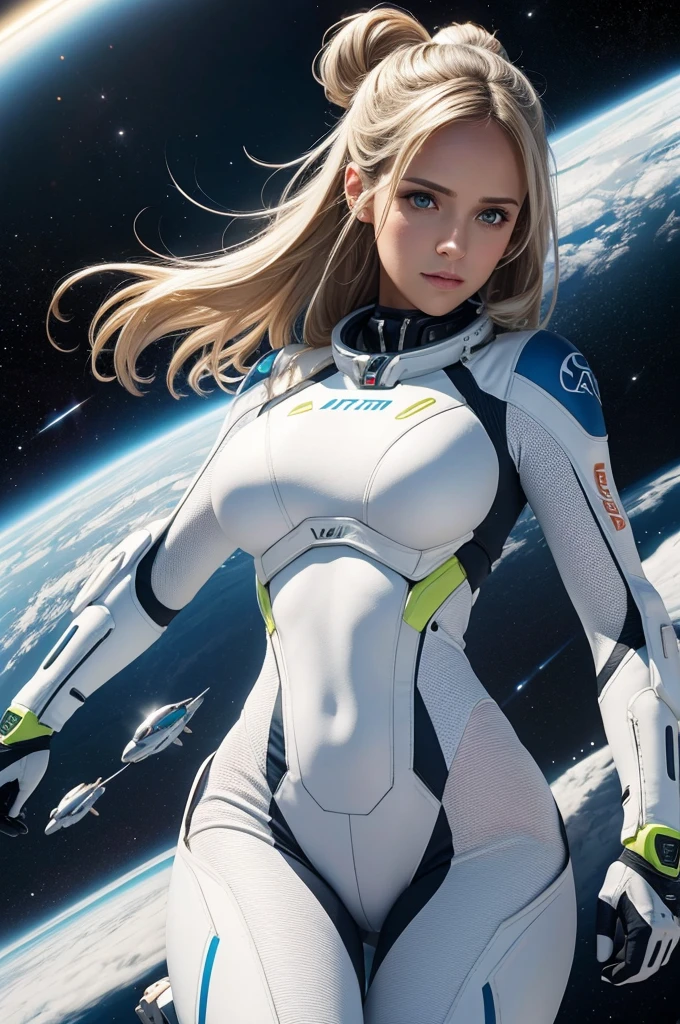 Mia Malkova | Arte Vetorial | segurando uma arma | Look at the camera | Corpo inteiro | poses sensual | Cabelos longos | Spacesuit white and lime | space Background | flying in the space | luz azul predominante | highes definition | ALTOS DETALHES | ESTILO Grafico | TRAJES FUTURISTA | Max Resolution | Arte vetorial