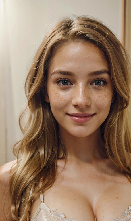 professional portrait photograph of a gorgeous  girl with long wavy blonde hair, sultry flirty look, (freckles), gorgeous symmetrical face, cute natural makeup, , ultra realistic, concept art, elegant, highly detailed, intricate, sharp focus, depth of field, f/1. 8, 85mm, ultra short shot, short  shot, (((professionally color graded))), bright soft diffused light, (volumetric fog), trending on instagram, hdr 4k, 8k, ((bestquality)), ((masterpiece)), (detailed), perfect, creative, style, fashion, lingerie, winter, summer, spring, autumn, bikini, hot, sexy, seductive smile, highres, face, shot face, ultra detail, blu hair, blonde hair
