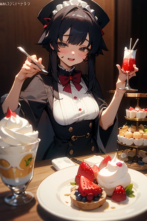Nyotaimori 、food table girl、fruit、whipped cream、pussy_parfait
