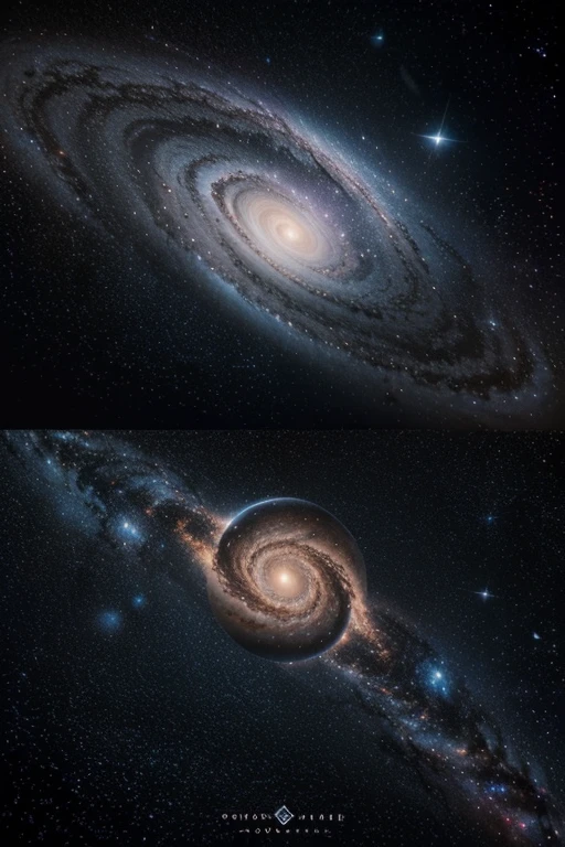 "Create a captivating logo for the YouTube channel 'Formidável Cosmos.' Explore elements that convey the grandeur and beauty of the universe by incorporating a stylized galaxy with spiral arms and distant planets. Use a cosmic color palette, such as deep blues, purples, and star tones, to evoke a sense of mystery and wonder. Add details that symbolize discovery and curiosity, such as shooting stars, constellations, or other astronomical elements, to capture the essence of the vast and fascinating cosmos. The design should be versatile enough to stand out in different sizes and formats while maintaining a modern and appealing appearance