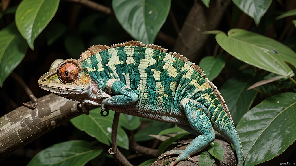 An image of a chameleon changing colors to blend with its surroundings, symbolizing adaptability to different situations.