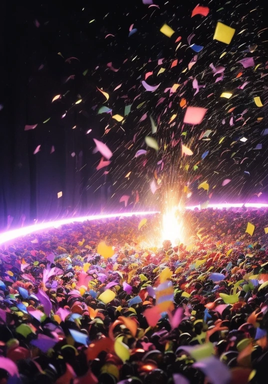 (best quality,4k,8k,highres,masterpiece:1.2),ultra-detailed,(realistic,photorealistic,photo-realistic:1.37),confetti explosion,colorful background,confetti everywhere,surreal art,painting,celebration,joyful atmosphere,vibrant colors,abstract style,dynamic composition,bursting energy,exquisite details,whimsical shapes,playful patterns,delicate brushstrokes,dazzling lights,dimensions and perspective,variety of textures,ethereal atmosphere,magical ambiance,enchanting allure,memorable moment,diverse shapes and sizes,beautiful chaos,striking contrasts,rich colors blending together,happy emotions,festive scene