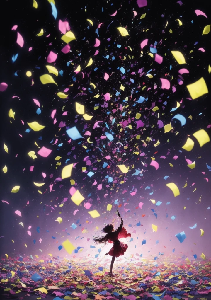 (best quality,4k,8k,highres,masterpiece:1.2),ultra-detailed,(realistic,photorealistic,photo-realistic:1.37),confetti explosion,colorful background,confetti everywhere,surreal art,painting,celebration,joyful atmosphere,vibrant colors,abstract style,dynamic composition,bursting energy,exquisite details,whimsical shapes,playful patterns,delicate brushstrokes,dazzling lights,dimensions and perspective,variety of textures,ethereal atmosphere,magical ambiance,enchanting allure,memorable moment,diverse shapes and sizes,beautiful chaos,striking contrasts,rich colors blending together,happy emotions,festive scene
