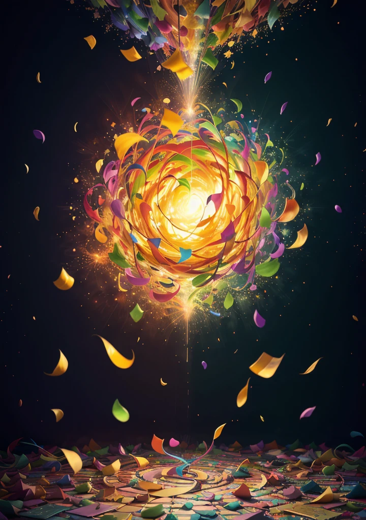 (best quality,4k,8k,highres,masterpiece:1.2),ultra-detailed,(realistic,photorealistic,photo-realistic:1.37),confetti explosion,colorful background,confetti everywhere,surreal art,painting,celebration,joyful atmosphere,vibrant colors,abstract style,dynamic composition,bursting energy,exquisite details,whimsical shapes,playful patterns,delicate brushstrokes,dazzling lights,dimensions and perspective,variety of textures,ethereal atmosphere,magical ambiance,enchanting allure,memorable moment,diverse shapes and sizes,beautiful chaos,striking contrasts,rich colors blending together,happy emotions,festive scene
