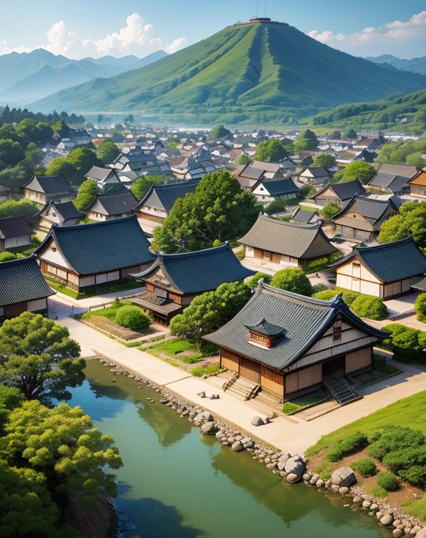 a japanese village and a small town during edo era