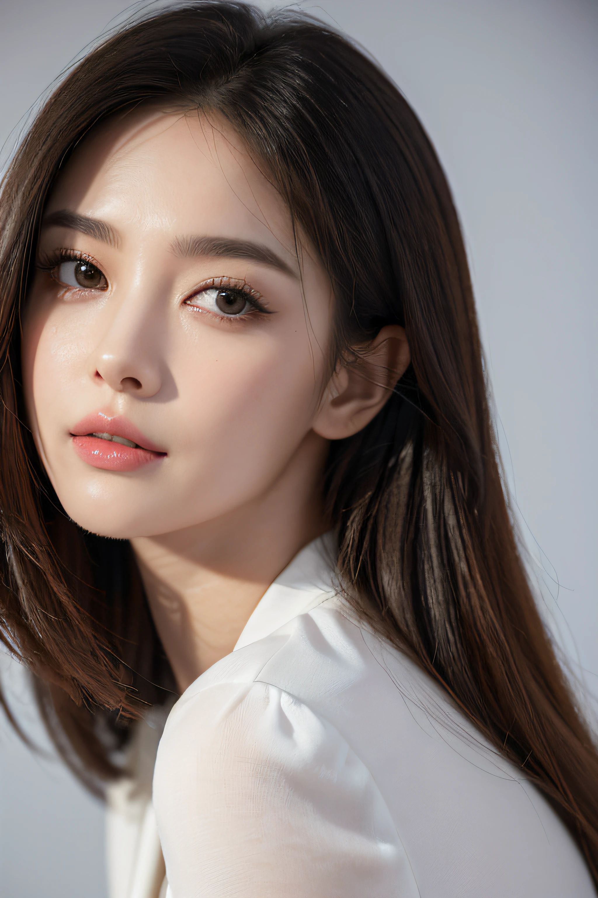 (Full-body portrait professionalism), (excellence: 1.4), full body portrait, (confident look: 1.3), adult woman, (facial details: 1.5), (perfect hair: 1.3), expressive eyes, (Stylish business attire: 1.2), neutral background, (studio illumination: 1.4), (Sober colors: 1.2), (Professional atmosphere), (High-quality photo style), (Sophisticated brush strokes: 1.3), (beauty of nature: 1.4), (Sticking to expression), (Career Portrait), (Elegance in every detail), (Respect for professionalism), (Smoothness of lines), (Thoughtful details: 1.4).Composition from the chest up
