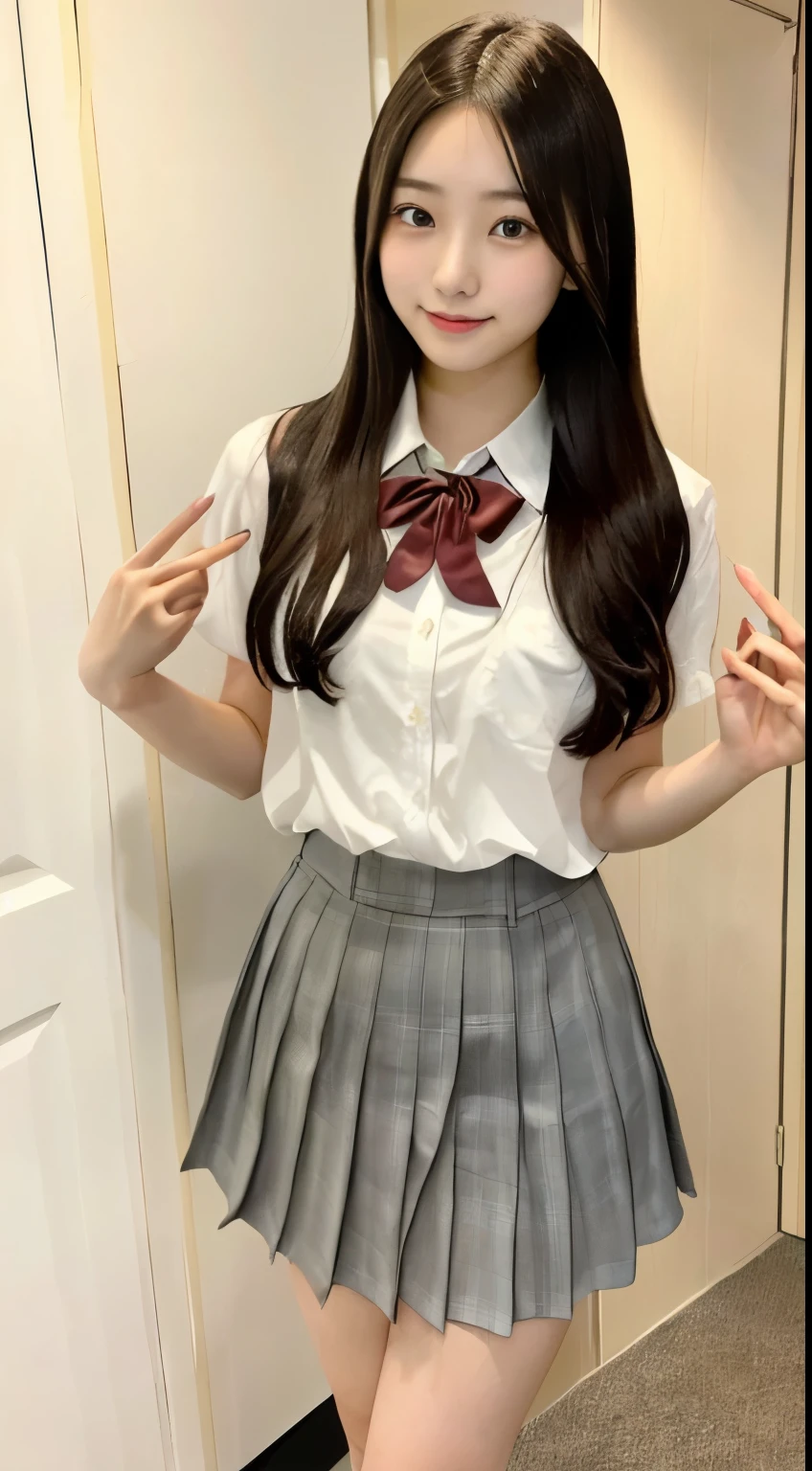 Japanese high school girl,20-year-old,The whole body is visible,Thighs look good