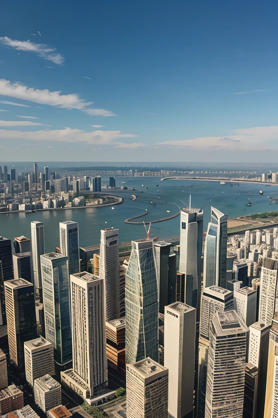 Create a city like a matchstick, with tall buildings, Casas, cidade bem movimentada, nunca visto antes, Impeccable, fantastic match fair, todos os detalhes em UHD