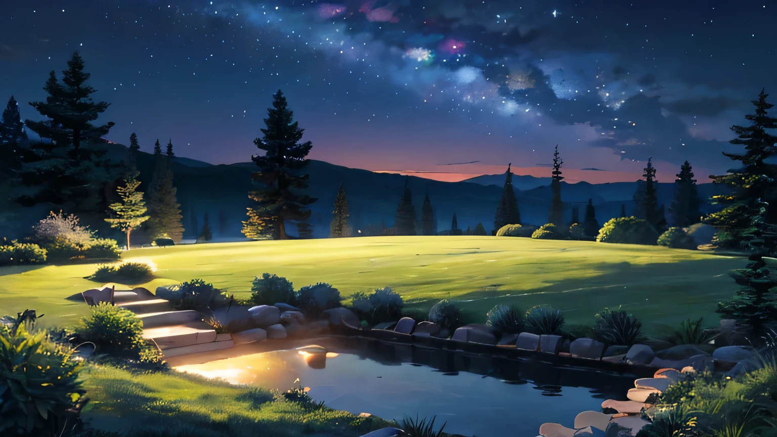 magine estudaring under a starlit sky. Soft instrumental music plays in the background, e os sons distantes dos grilos proporcionam uma atmosfera calma e contemplativa para um trabalho concentrado.
These Lo-Fi backdrops are personalized to help you focus, estudar, and maintain a calm state of mind, providing varied environments to suit different focus and productivity preferences.