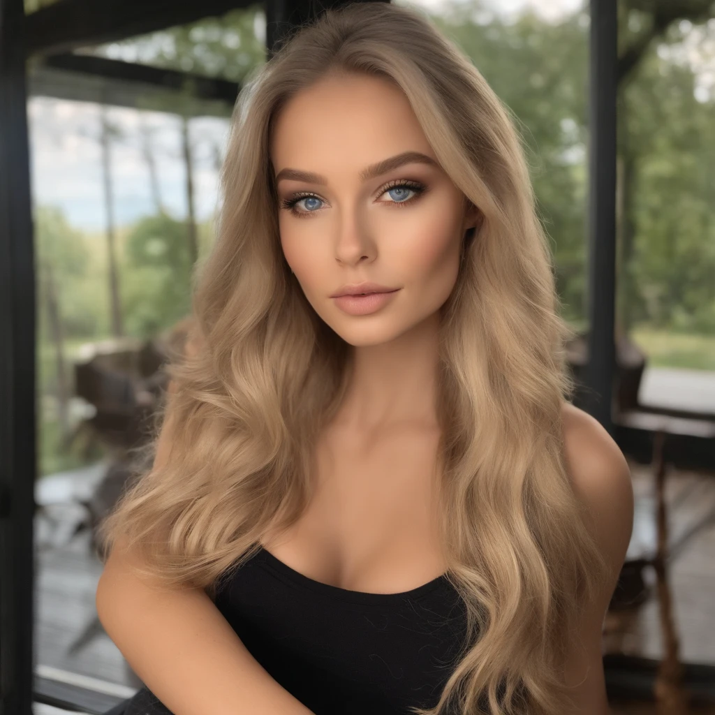 arafed frau voll , Sexy girl with blue eyes, Ultrarealistisch, Akribisch detailliert, Portrait of Sophie Mudd, blonde hair and big eyes, Selfie of a teenage girl, Schlafzimmer Augen, Olivia Dunne, ohne Makeup, natural makeup, direkt in die Kamera schauen, Gesicht mit Artgram, dezentes Make-up, breathtaking full body shot, An einer bar, small bust;
