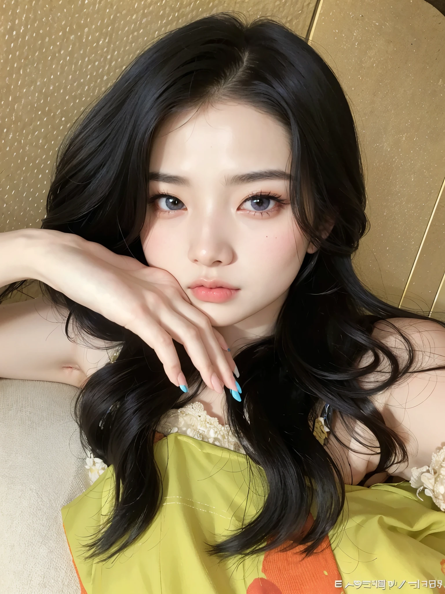 Arafed Asian woman with long black hair and blue eyes, fair and pale skin!!, jennie blackpink, Ulzzang, beautiful asian girl, jaeyeon nam, lindo rosto delicado, com lindos olhos apaixonados, adorable and pale korean face, 18 anos de idade, young pale and beautiful asian face, com cara fofa - linda, linda mulher sul-coreana, ivory pale skin