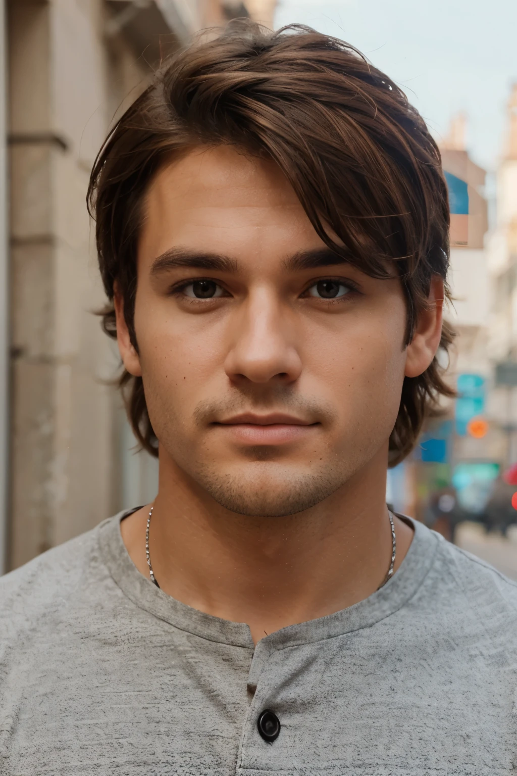 create my profile picture : man's face with brown hair
