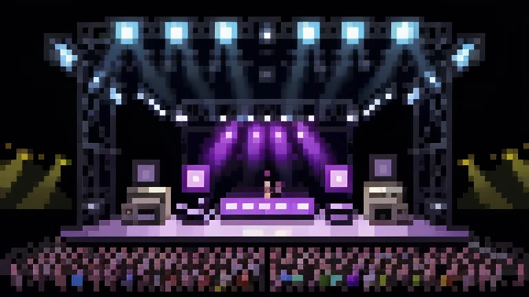 Pixel World, live house、band、stage、Dim、Spotlight