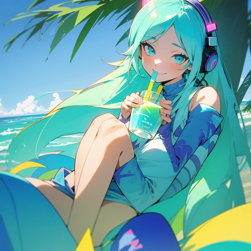Transparent color PVC clothing, Transparent Vinyl Bikini, Prismatic, Holographic, chromatic aberration, Fashion Illustration, masterpiece, DJ Girl,, 8k, Super detailed, Pixiv、((Woman sleeping on the seabed))、((Colorful Hair))、(((Wearing futuristic headphones)))、((I'm sticking out my belly button))、((Swaying bust))、(((Long hair that flows to one side)))、((Too big boobany glowing bubbles)))、((Close your eyes and smile))、(sexy)、((Epic Scale))