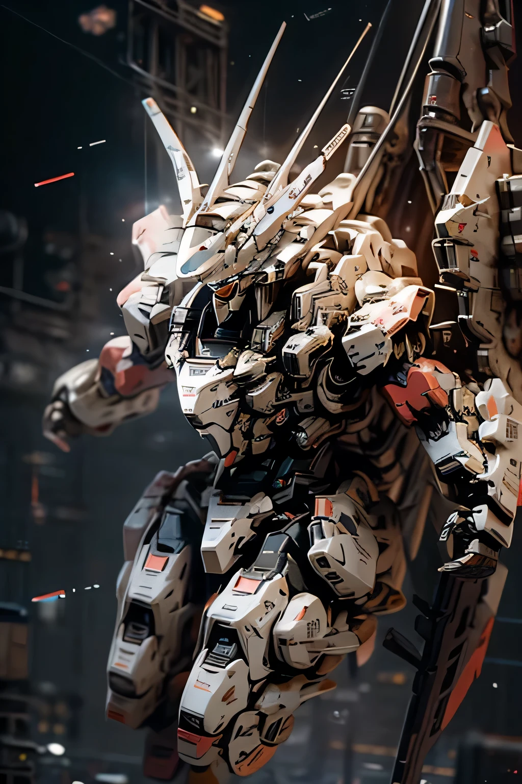 Imagine a combat robot in space with a rifle in its hands