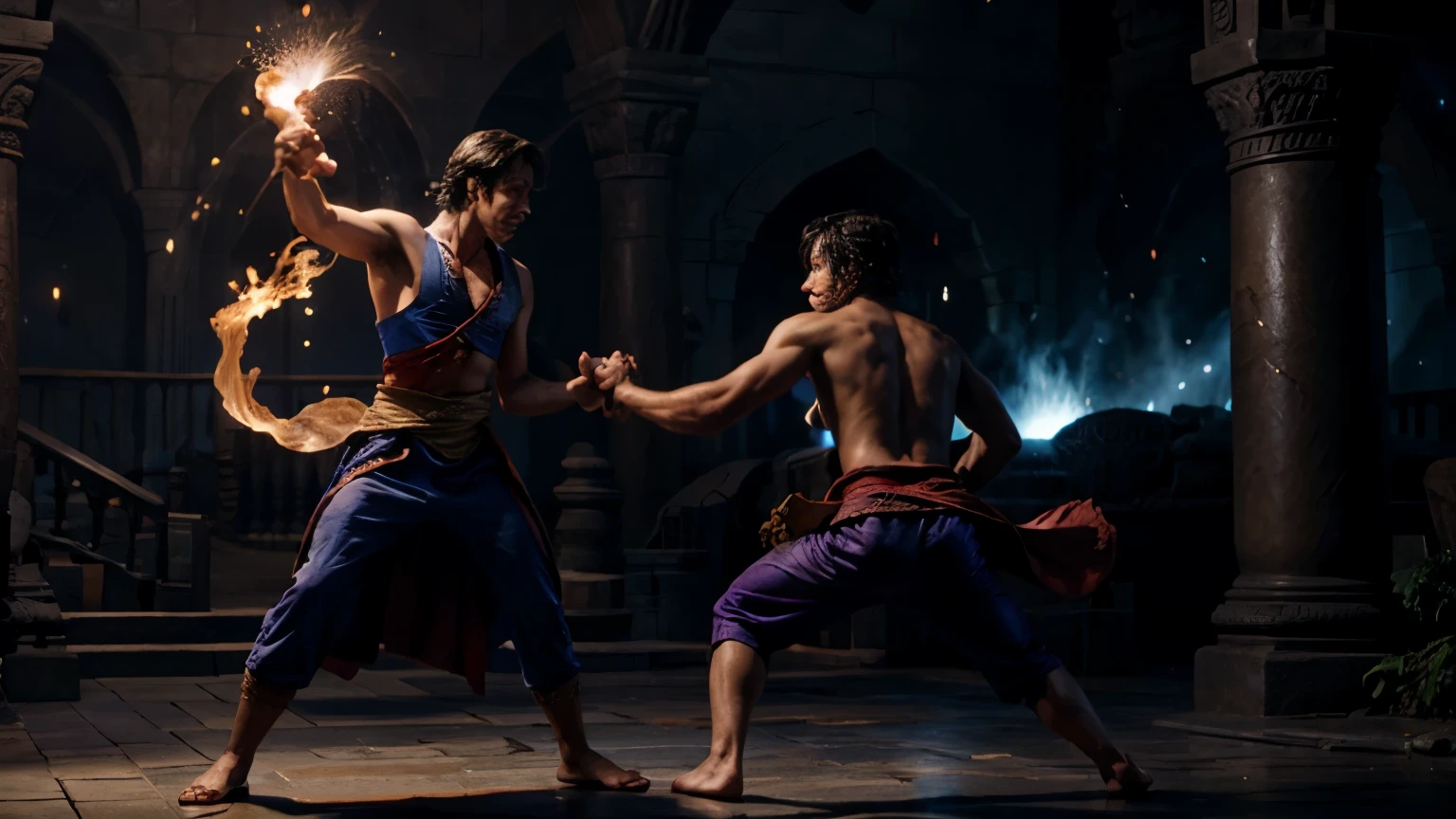 Aladdin fighting sorcerer