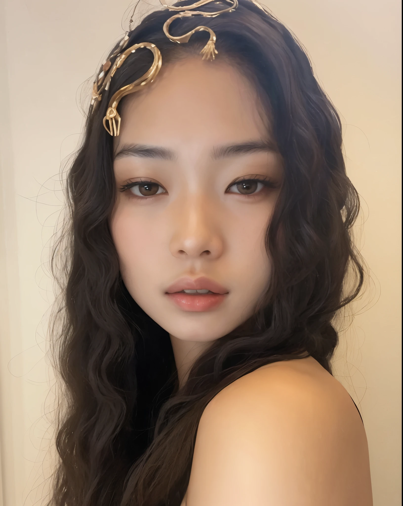 Mujer arafed con el pelo largo con una diadema de oro, jennie rosa negro, asian guy, gemma chen, a young asian woman, louise zhang, wenfei ye, detailed face of an asian girl, gongbi, jaeyeon nam, TaeJune Kim, heonhwa choe, young cute wan asian guy, chen xintong, sha xi, asian features