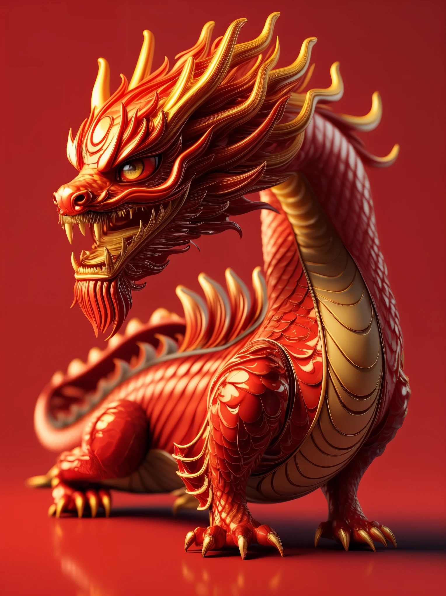 \(Concept Design\),(((Red body))),(Decorated with red Chinese art pattern),发Light的,Kaneko_Wire,smooth transition,3d model,masterpiece,Ultra-detailed,super quality,Sharp details,octane rendering,4K,Forest_Light,Chinese dragon,\(3D desgin syle\),(Transparent_body_mechanical:1.3) electronic_crystal,PVC_material,Circuit board texture surface,scars,future technology,colorful_eyes_glowing,Masterpiece,best Quality,ultra realistic details,Sharp Focus,Ray tracing,octane rendering,art by Amanda Sage