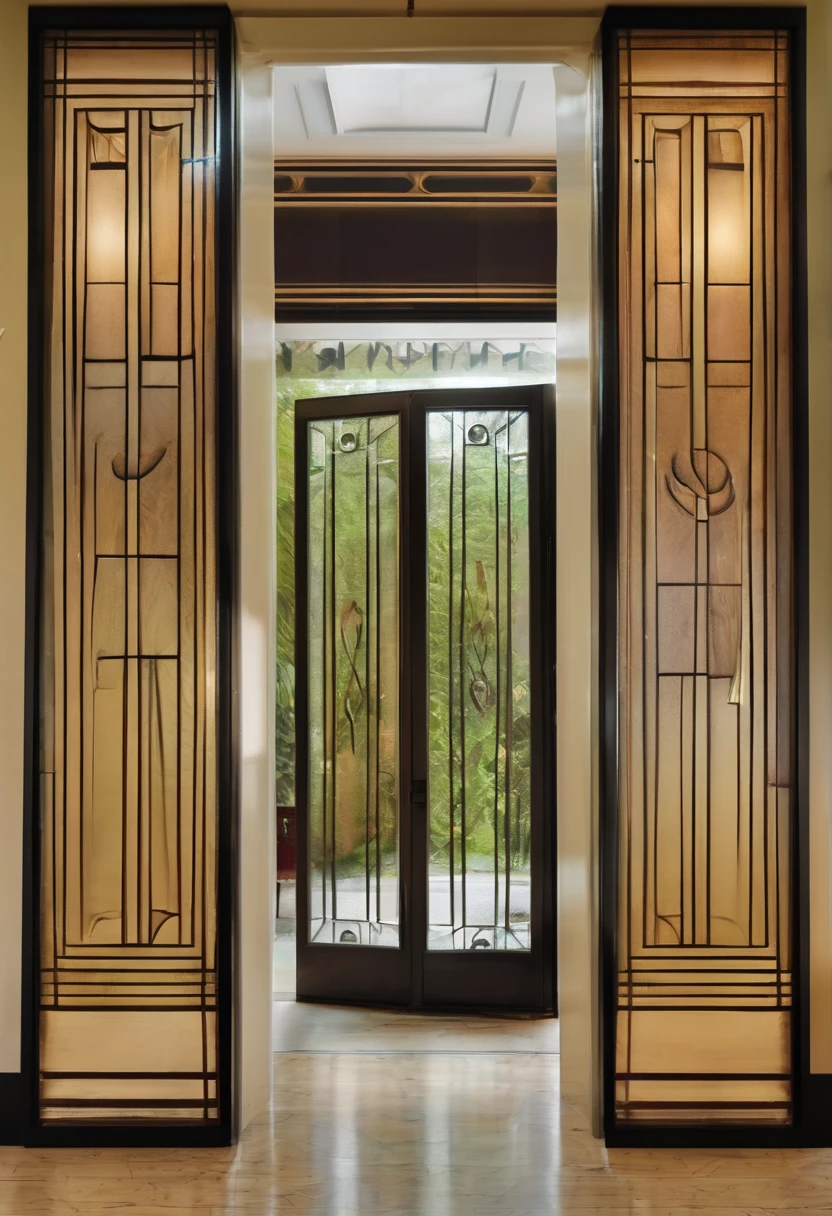 art deco design，Glass doors