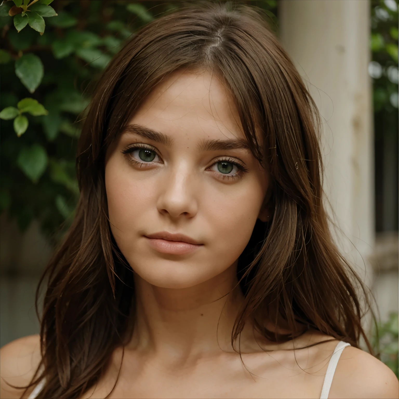 jeune femme brune yeux verts