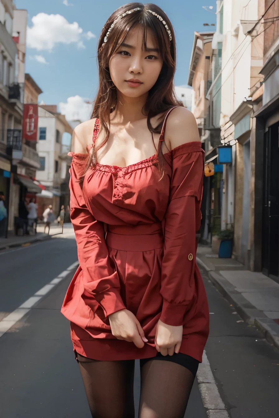Beautiful asian woman, small face