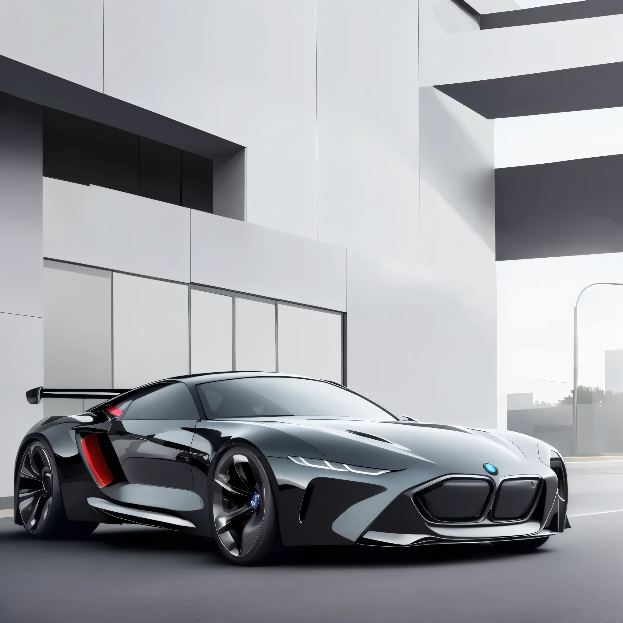 a black car with black red rims parked in front of a building, luxury hd render, bmw concept cars, concept car, modern car design, digital art of an elegant, concept car design, with sleek lines and a powerful, futuristic concept car, hyper luxurious, futuristic cars, concept automobile design, car design, luxury and elite, car concept, futuristic car
