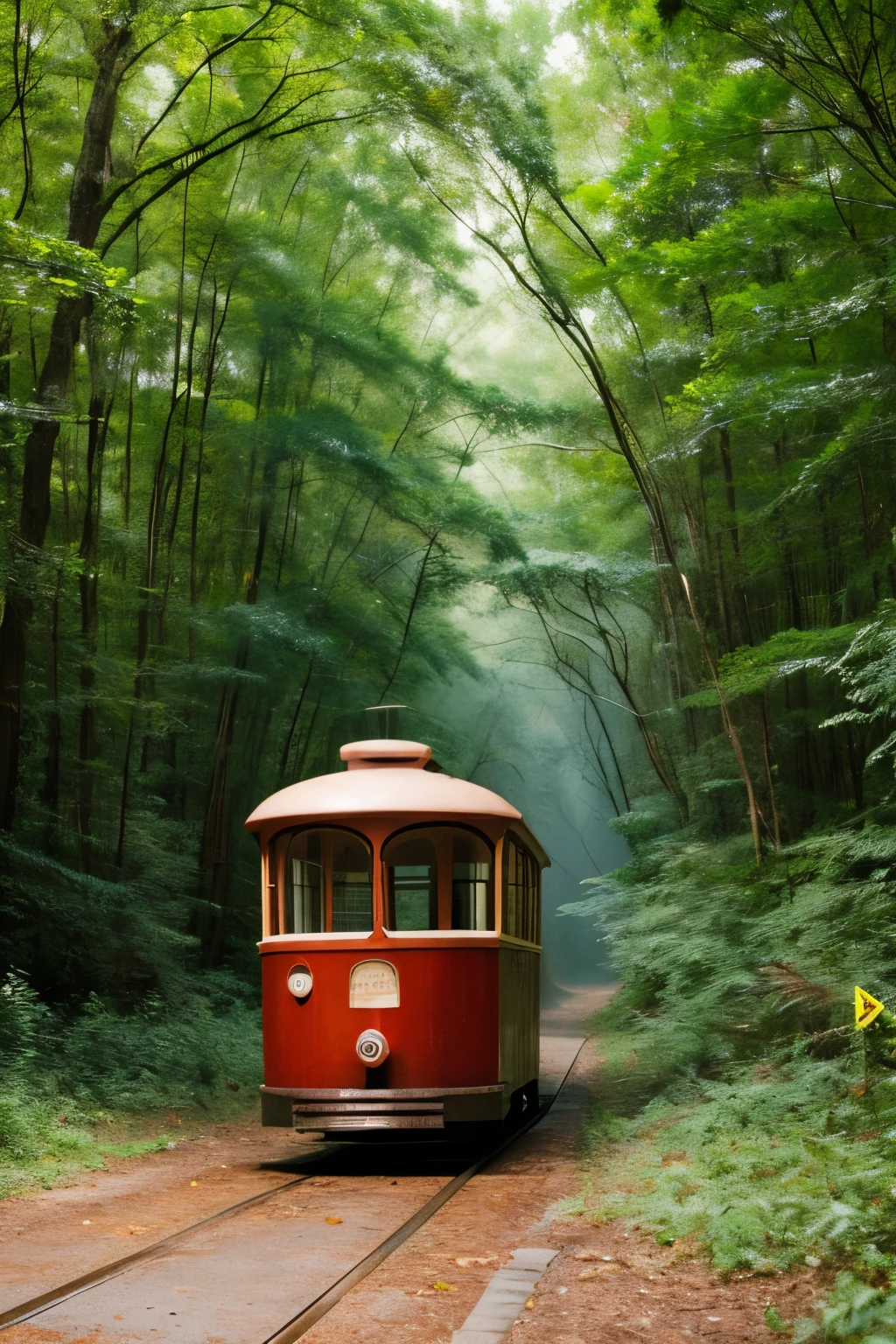 Trolley vehicle abandoned in virgin forest