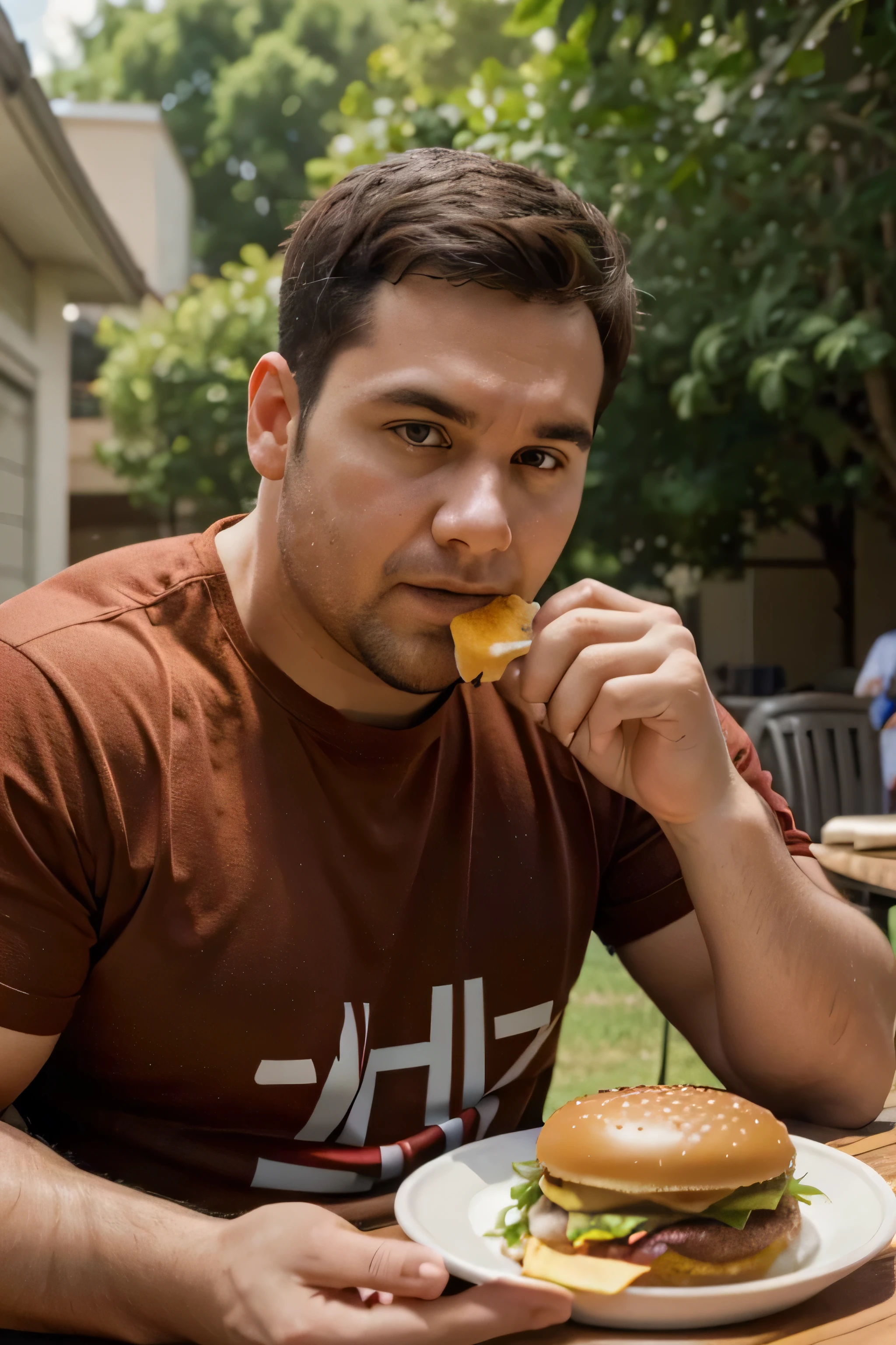 do utilizador: Analisar IA de imagem: Welcome to the Imaging Intelligence Command Center. Provide image URL or upload image of a man enjoying a burger. Vou analisar e fornecer insights.
do utilizador: IA de URL de imagem: Processando imagem. Analyzing a photo of a man enjoying a burger. Por favor, aguarde os resultados.
do utilizador: Analisar resultados IA: *Results for image analysis:

assunto: Atividade de homem com excesso de peso: Eating a hamburger Feeling: Detalhes adicionais alegres: traje casual, ambiente ao ar livre*