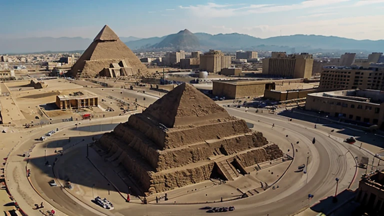 Time-lapse of the pyramid's construction]