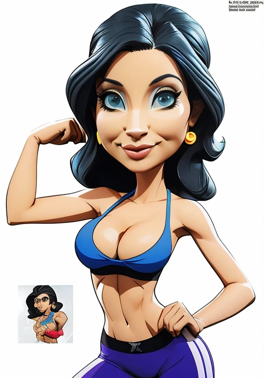 a Personagem de desenho animado of a woman in a bikini posing for a photo, cartoon style illustration, arte digital dos desenhos animados, apta, em estilo cartoon, por Randy Vargas, Garota musculosa, desenho animado 3d, estilo de arte dos desenhos animados, desenho animado de arte digital, Direction: Dechko Uzunov, pintura digital de desenho animado, Modelo de fitness, por Eddie Mendoza, Personagem de desenho animado, avatar da parte superior do corpo