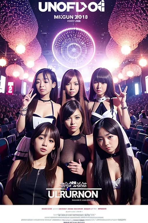 concert poster, J-pop girl group,Japanese girls, concert's name "from The Underground", concert date May 20th, magical style, poster's title "from The Underground",